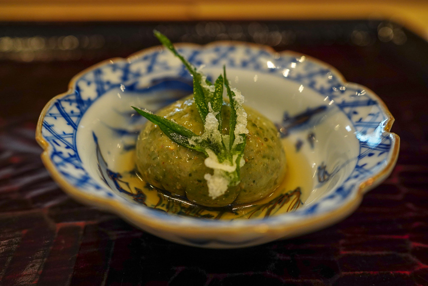 道後海舟の附出しで蓮豆腐